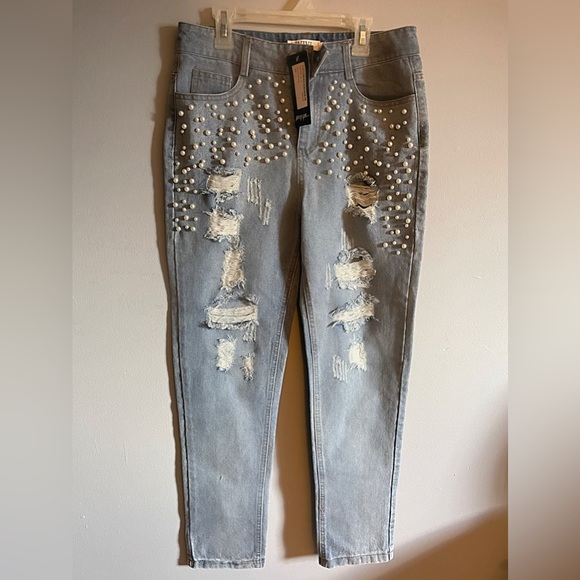 Nasty Gal Mama’s pearl jeans - Picture 5 of 9